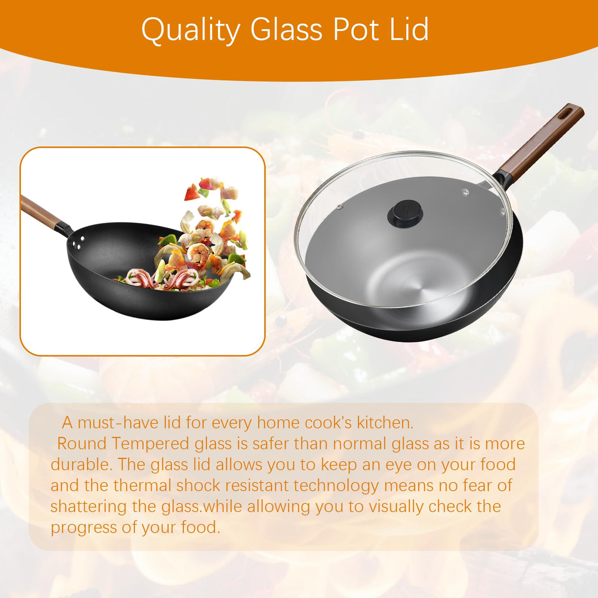 13 Inch Clear Tempered Glass Pan Lid Y4326
