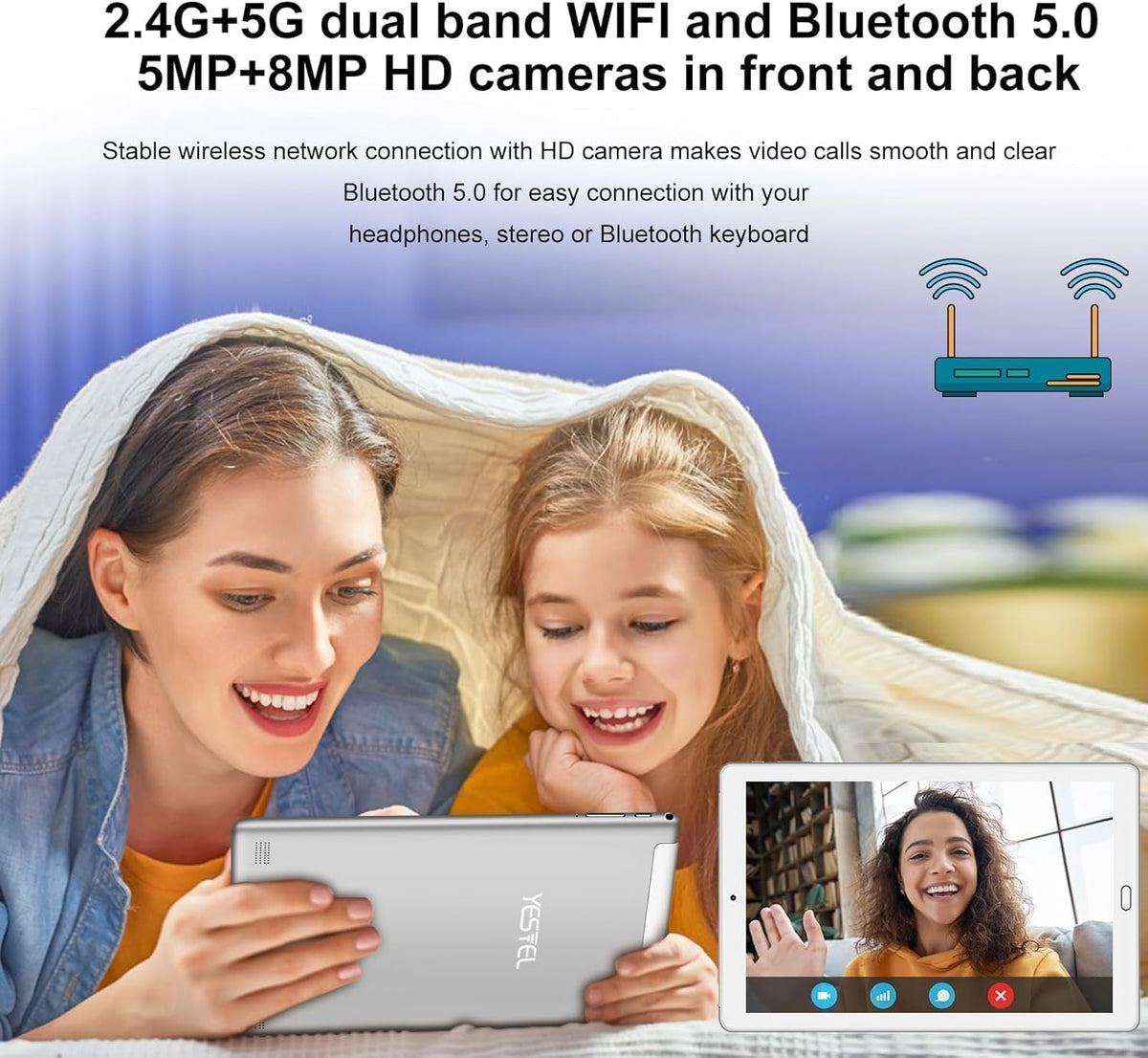 10.1 inch Android Tablet with Octa-Core Processor, 10GB RAM, 64GB ROM, Silver A5264