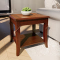 Solid Wood End Table with Storage Shelf Y27407