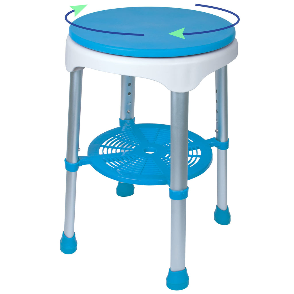 Adjustable Rotating Bath and Shower Stool with Storage Tray Y3338