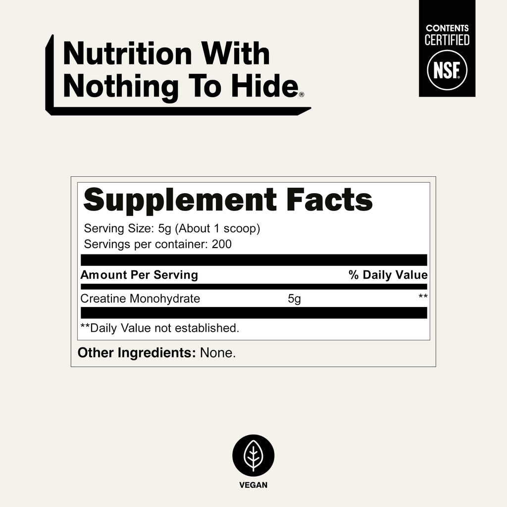 Micronized Creatine Monohydrate 1,000g Vegan Non-GMO Z560