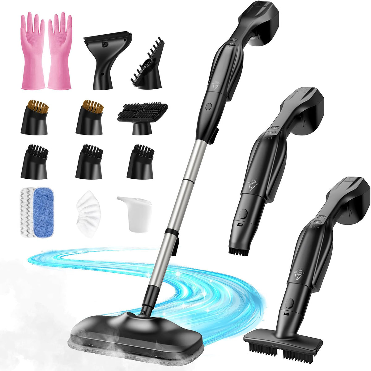 Heavy Duty Detachable Steam Mop Cleaner with 17 Accessories X500796