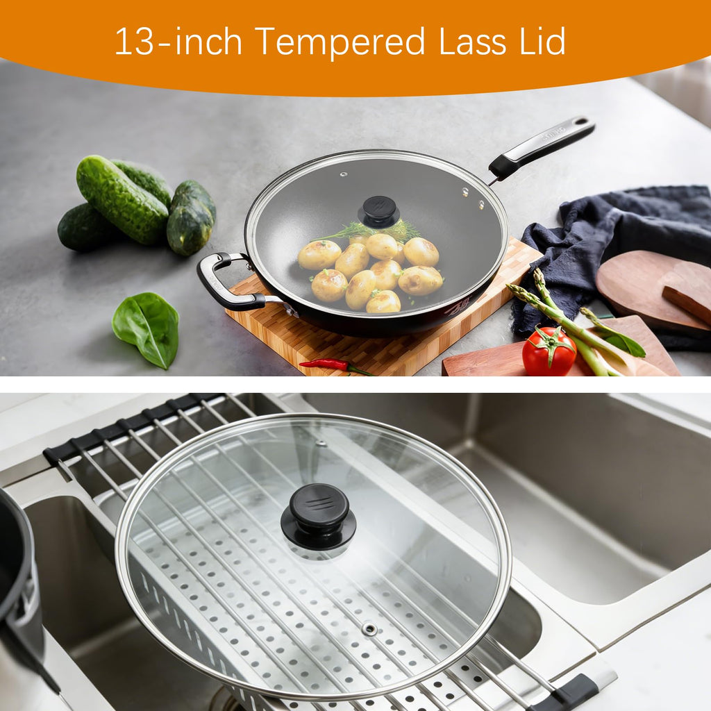 13 Inch Clear Tempered Glass Pan Lid Y4326