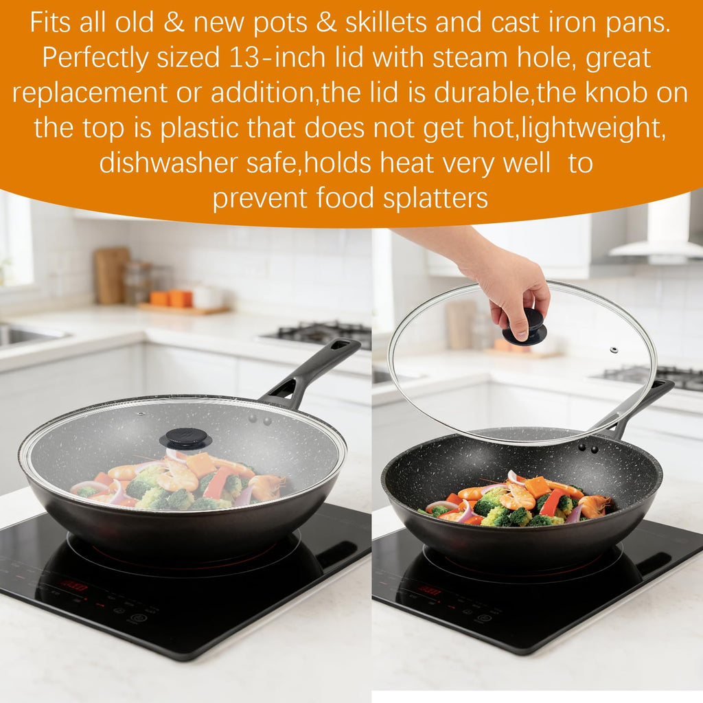 13 Inch Clear Tempered Glass Pan Lid Y4326