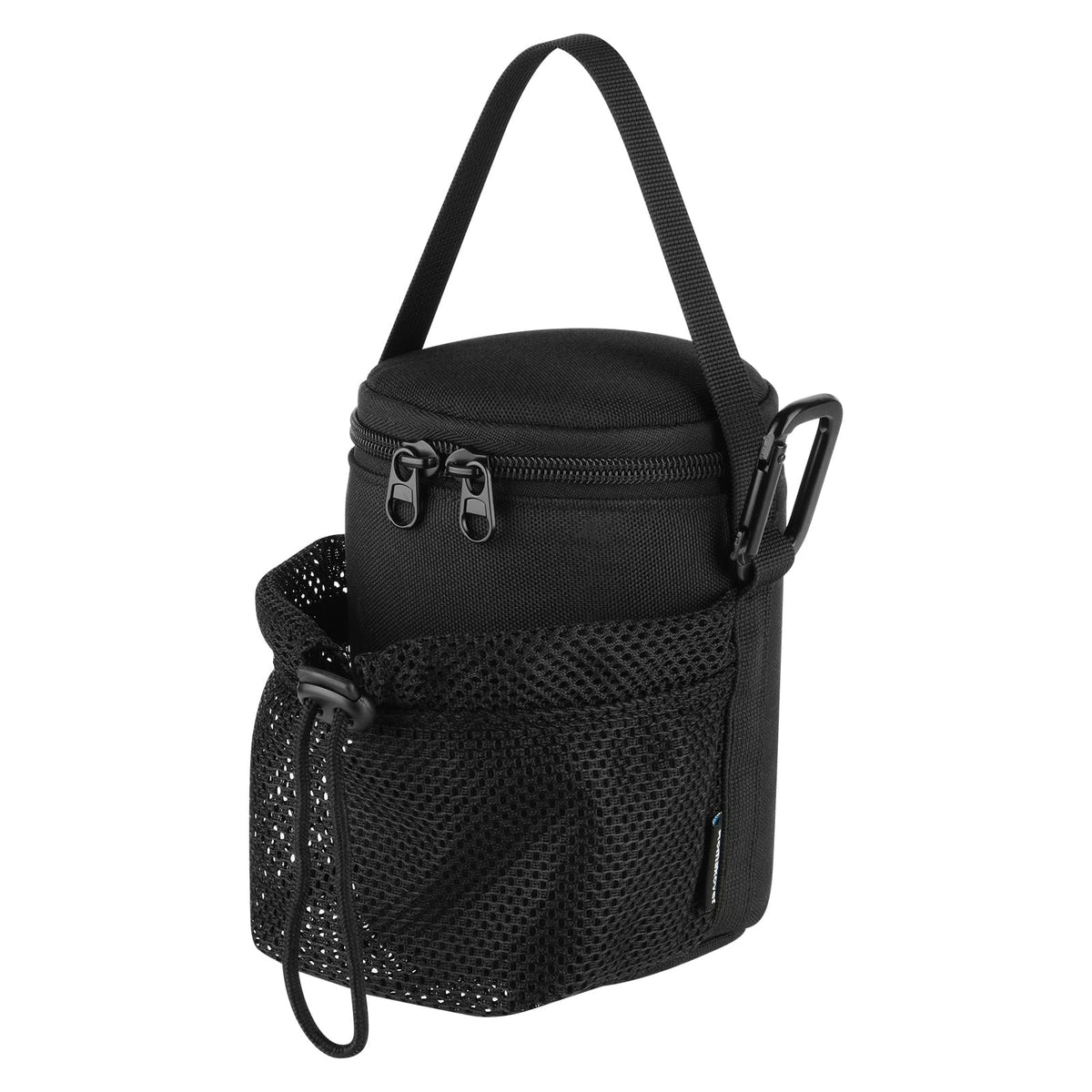 Portable Mosquito Repeller Storage Case with Metal Carabiner and Refill Pocket, Black A220
