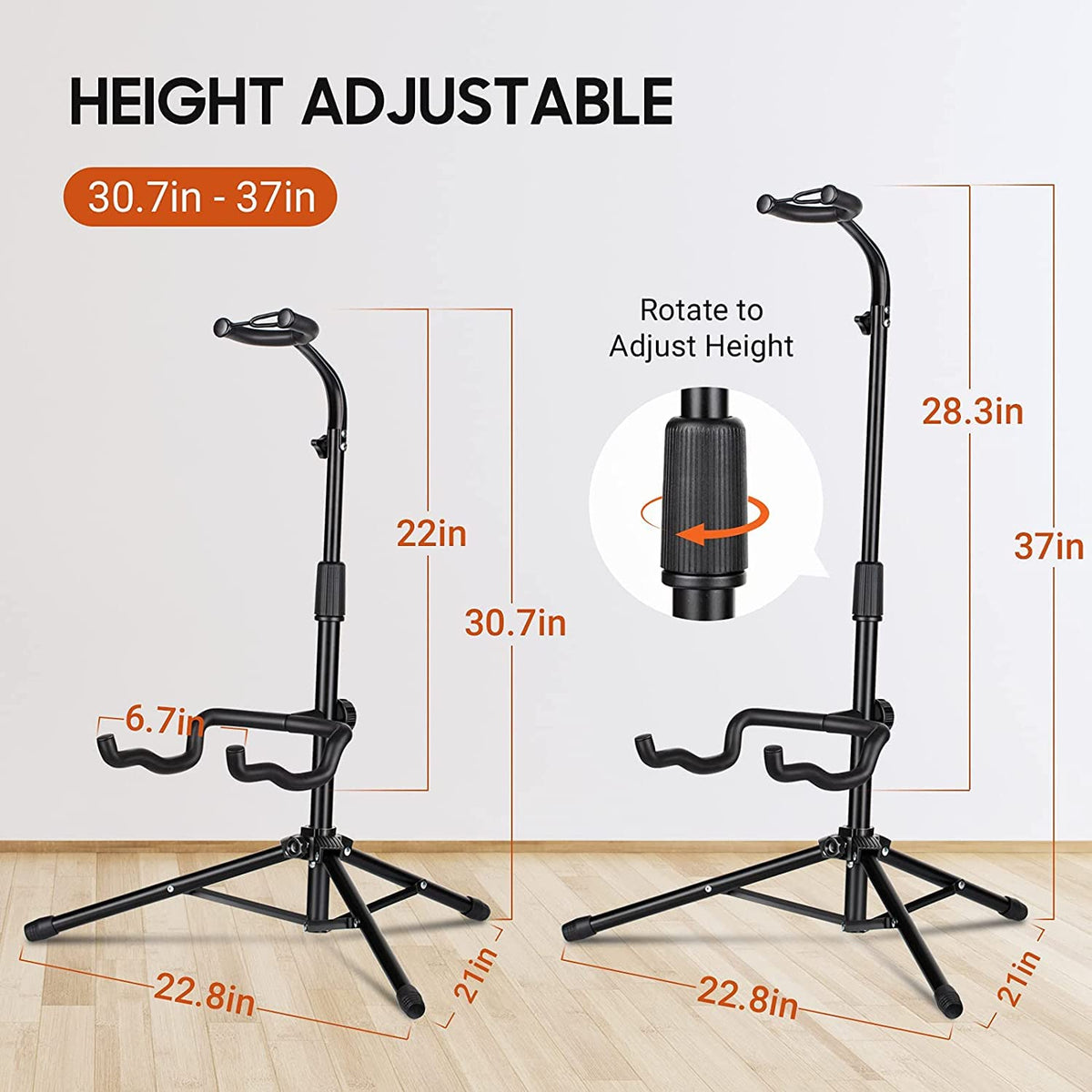 Height Adjustable Guitar Stand with Padded Foam D50436