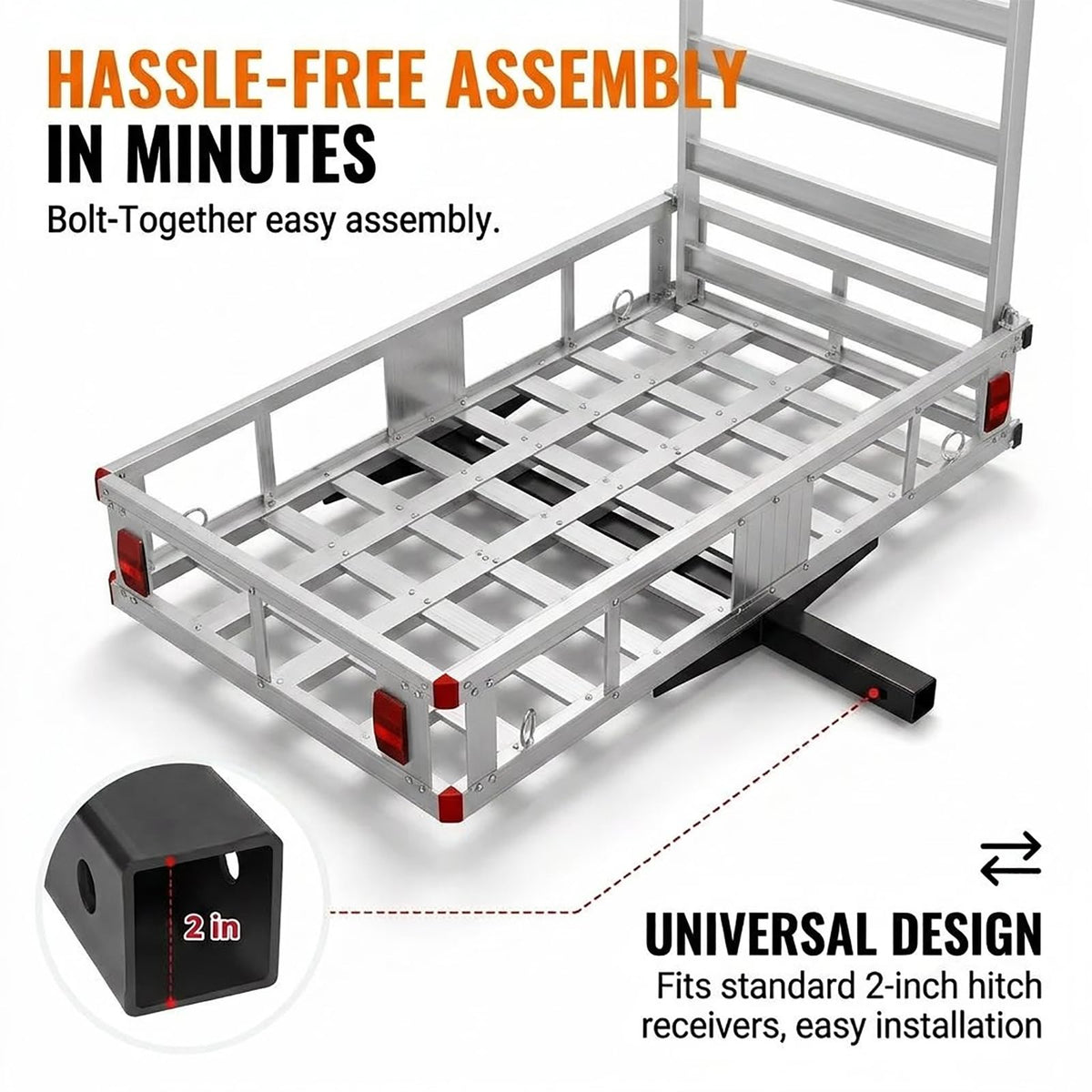 Aluminum Hitch Cargo Carrier with Folding Ramp W84181
