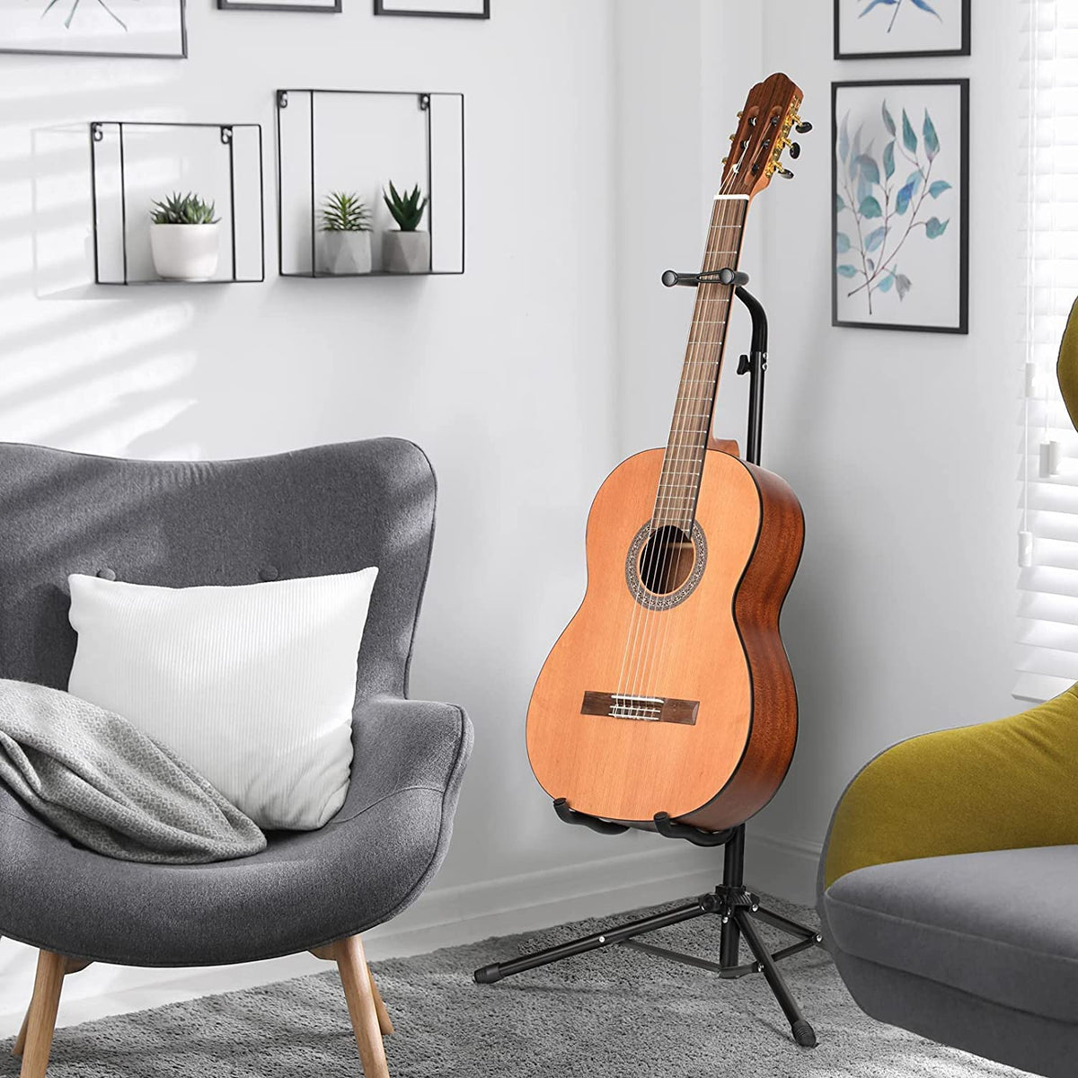Height Adjustable Guitar Stand with Padded Foam D50436