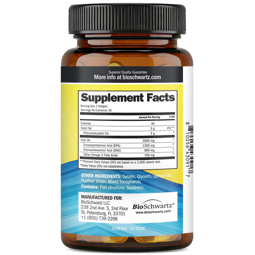 Omega 3 Fish Oil 3000mg 90 Softgels I2447