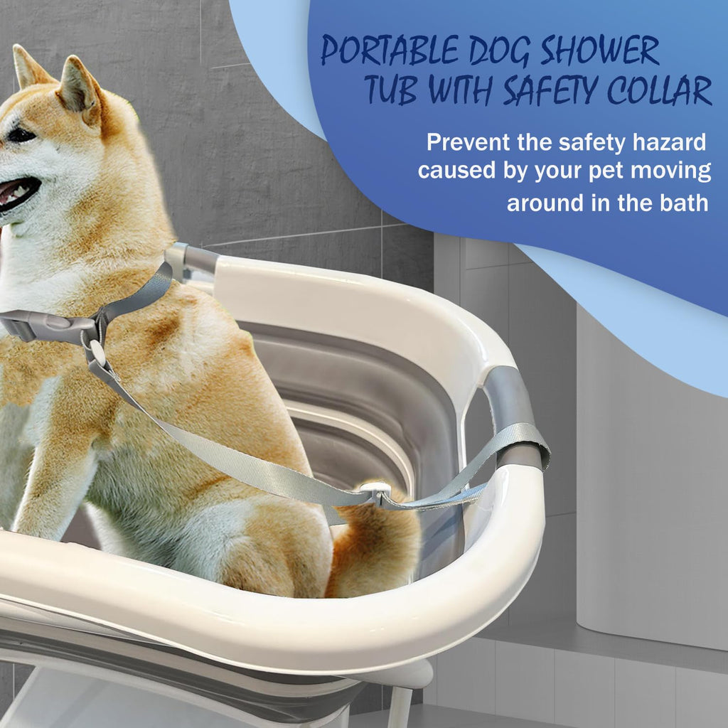 Portable Collapsible Elevated Pet Tub with Built-in Drainage System I9525