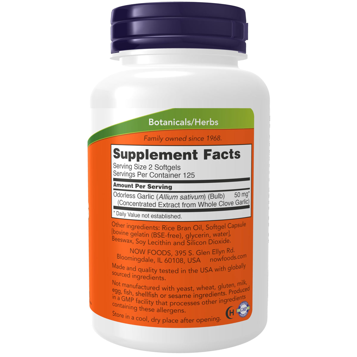 Odorless Garlic Concentrated Extract 250 Softgels J44547