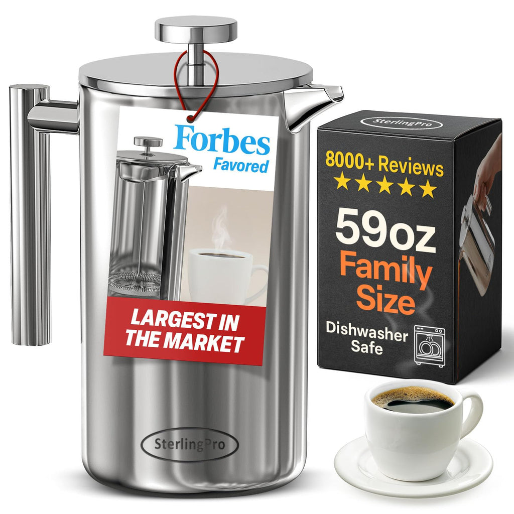 Extra Large Insulated Stainless Steel French Press Coffee Maker 2L N1529