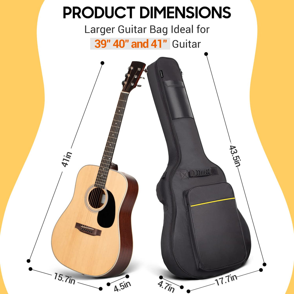41 In 0.35 In Thick Padding Soft Guitar Bag Black K32553