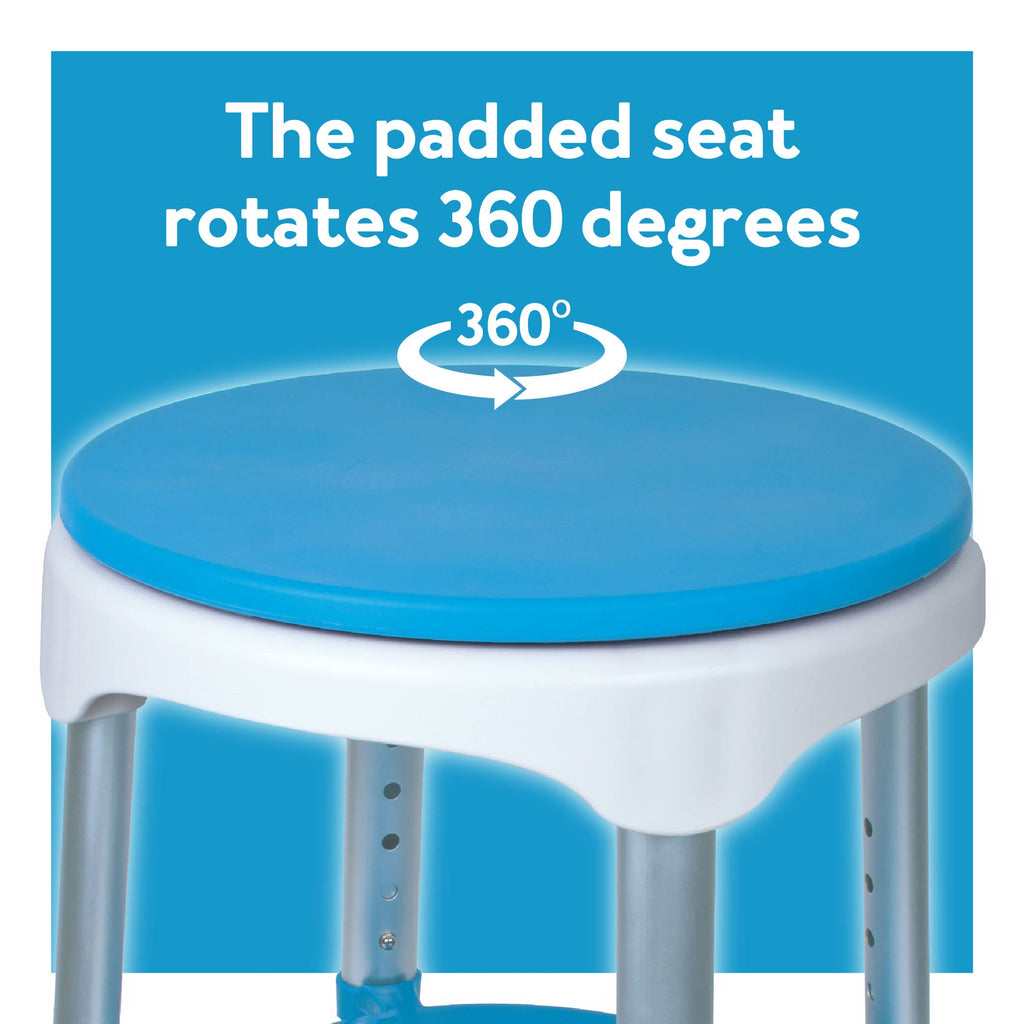 Adjustable Rotating Bath and Shower Stool with Storage Tray Y3338