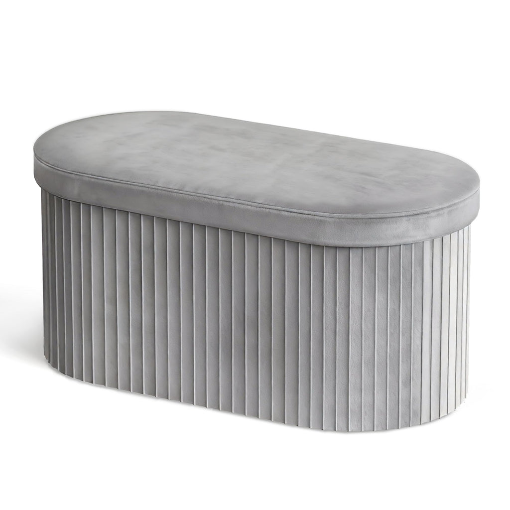 Folding Velvet Storage Ottoman R608472