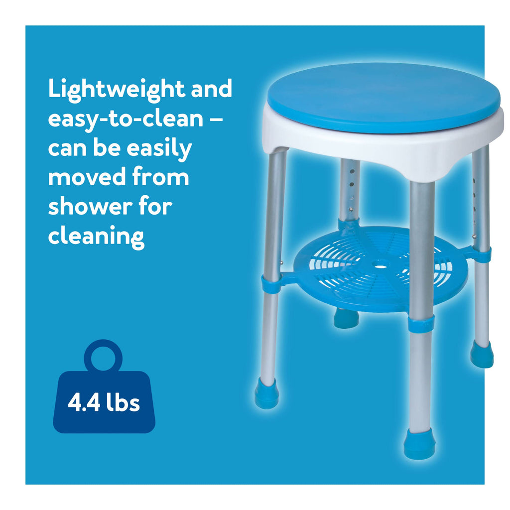 Adjustable Rotating Bath and Shower Stool with Storage Tray Y3338