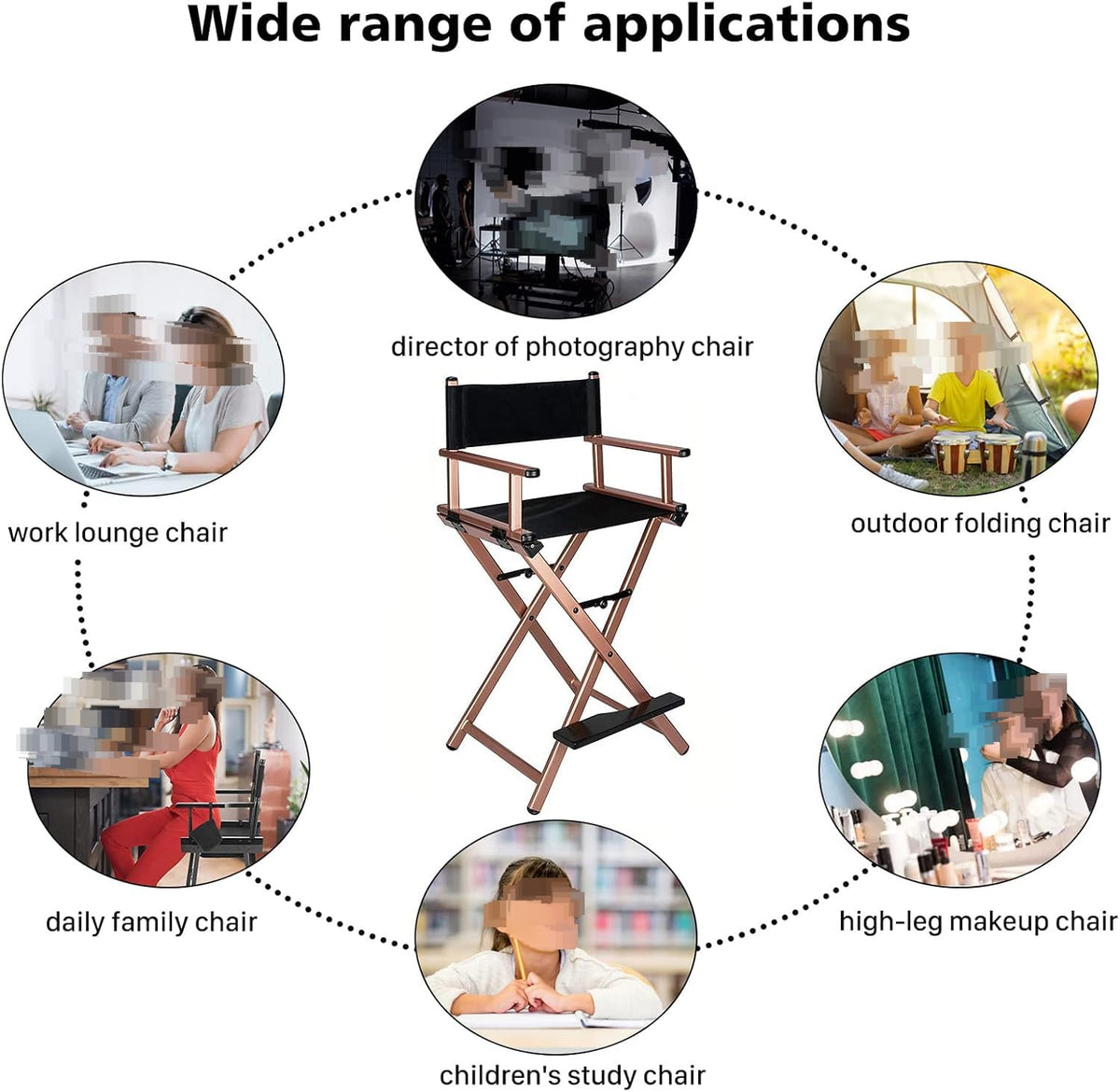 Portable Folding Director's Chair Lightweight Aluminum K37146