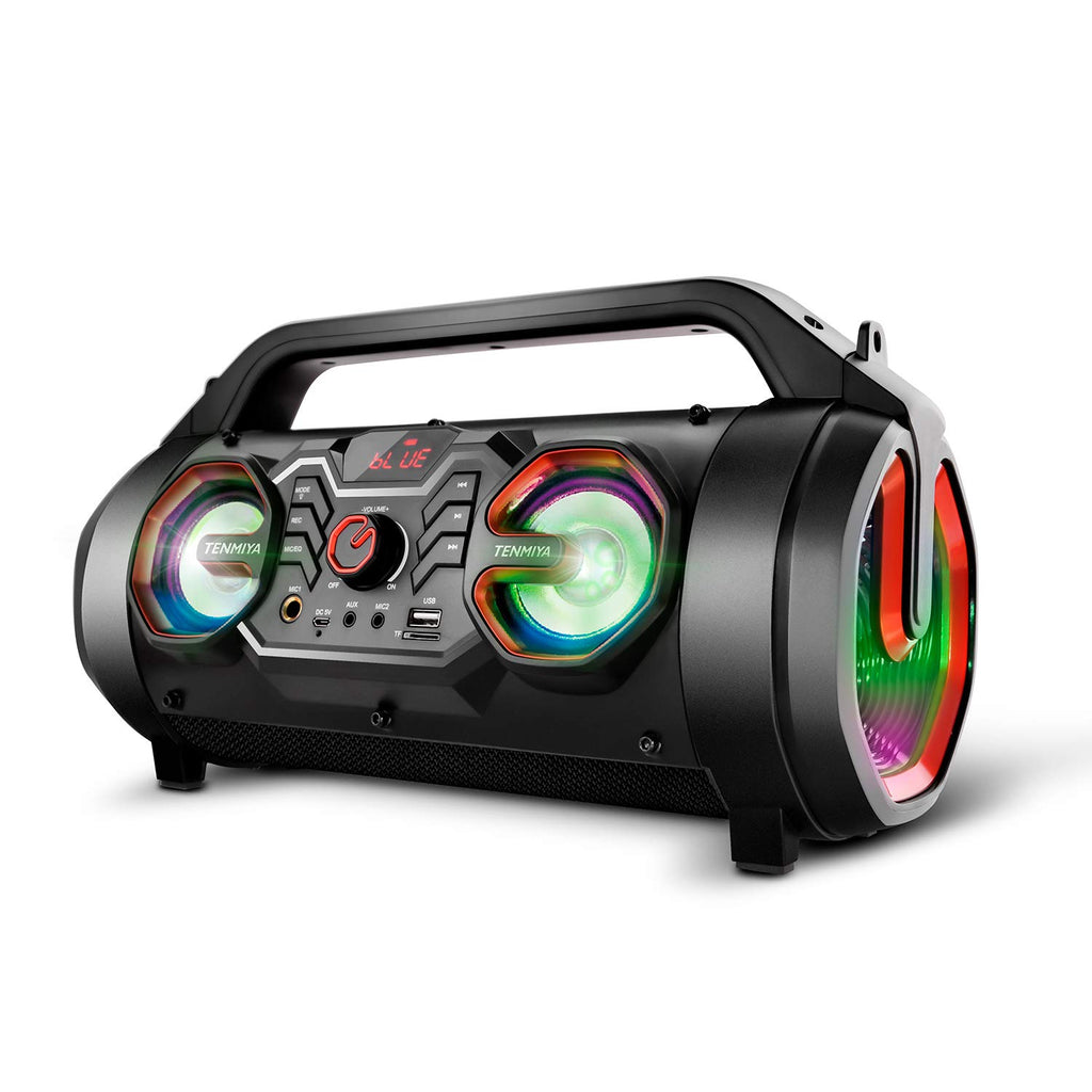 Portable Bluetooth Speaker with Subwoofer, FM Radio, RGB Lights, 30W M56977
