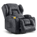 Manual Swivel Rocker Recliner Chair Velvet Grey Z625438