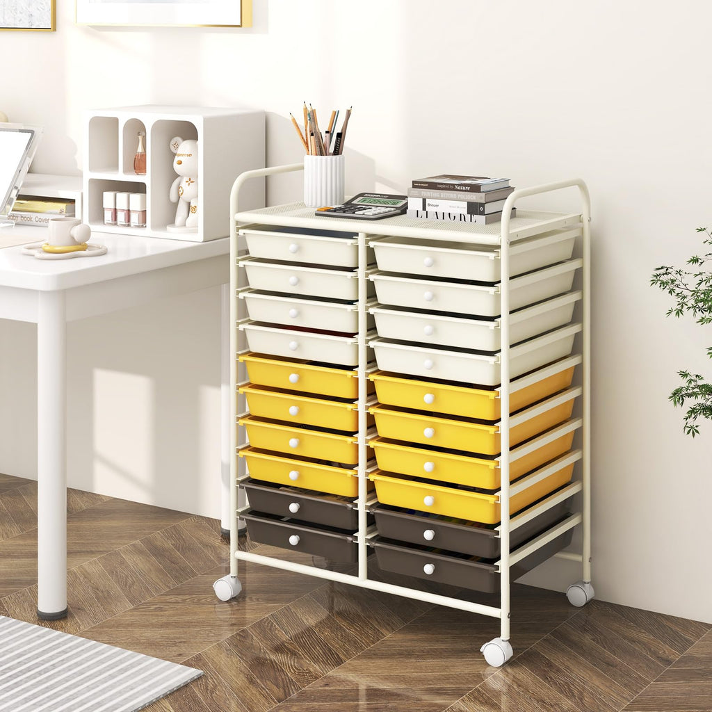 20 Drawer Rolling Storage Cart with Lockable Wheels G6098