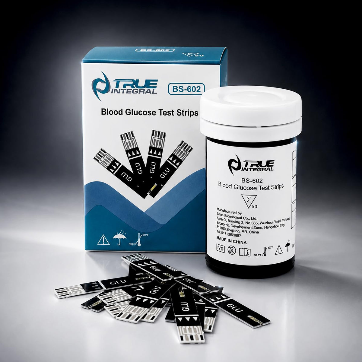 Blood Glucose Test Strips, 50 Count B91869