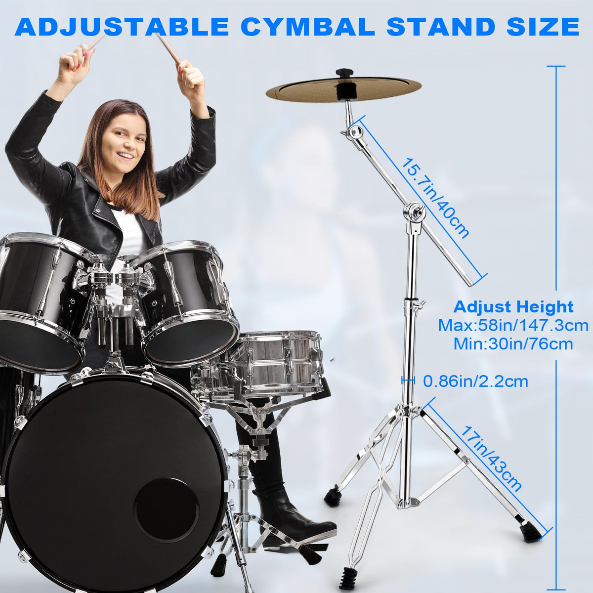 Adjustable 2 Pack Cymbal Boom Stand D941406