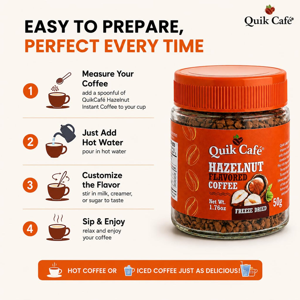 Hazelnut Freeze Dried Instant Coffee 1.76 oz F9089