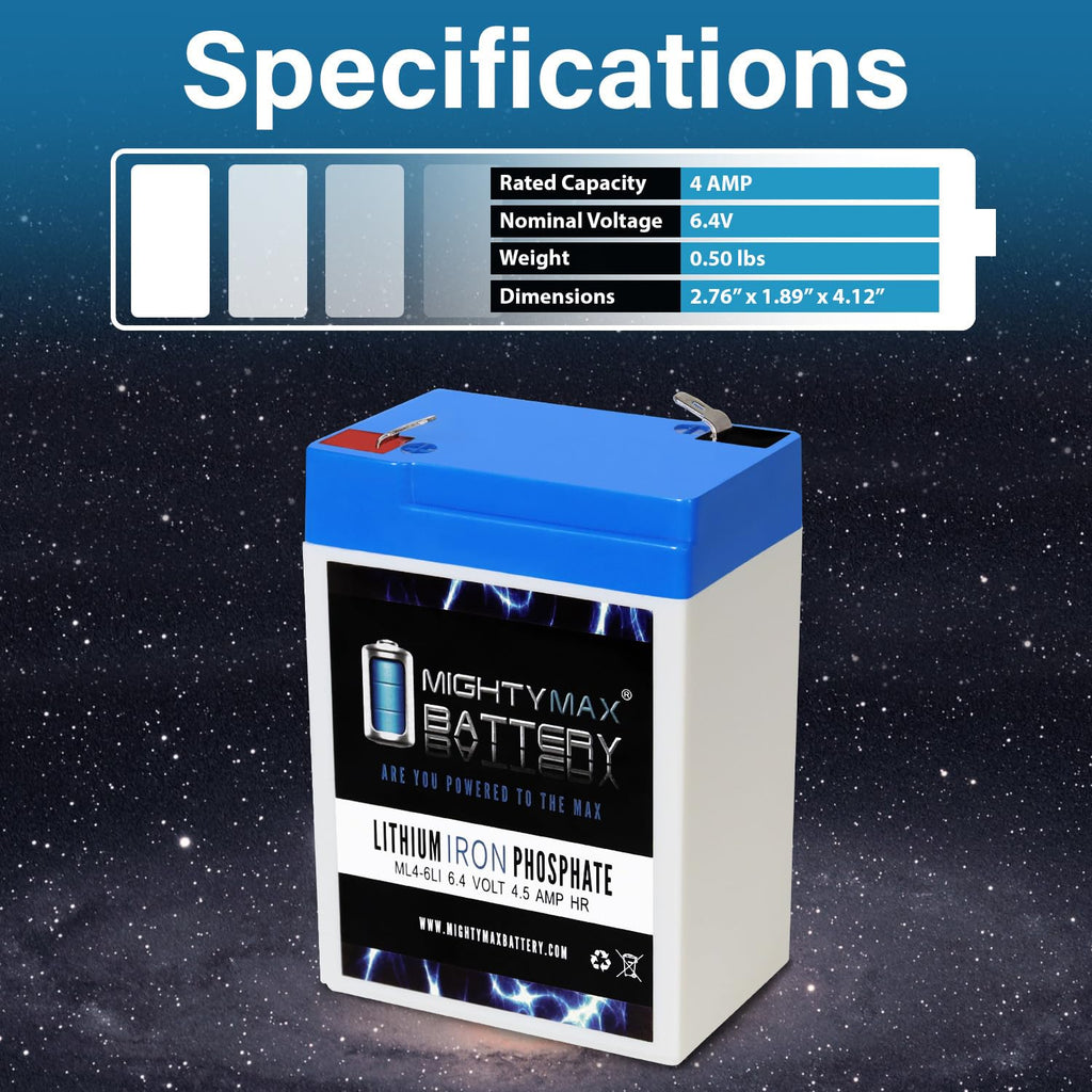 6V 4.5AH Lithium Replacement Battery Z404373