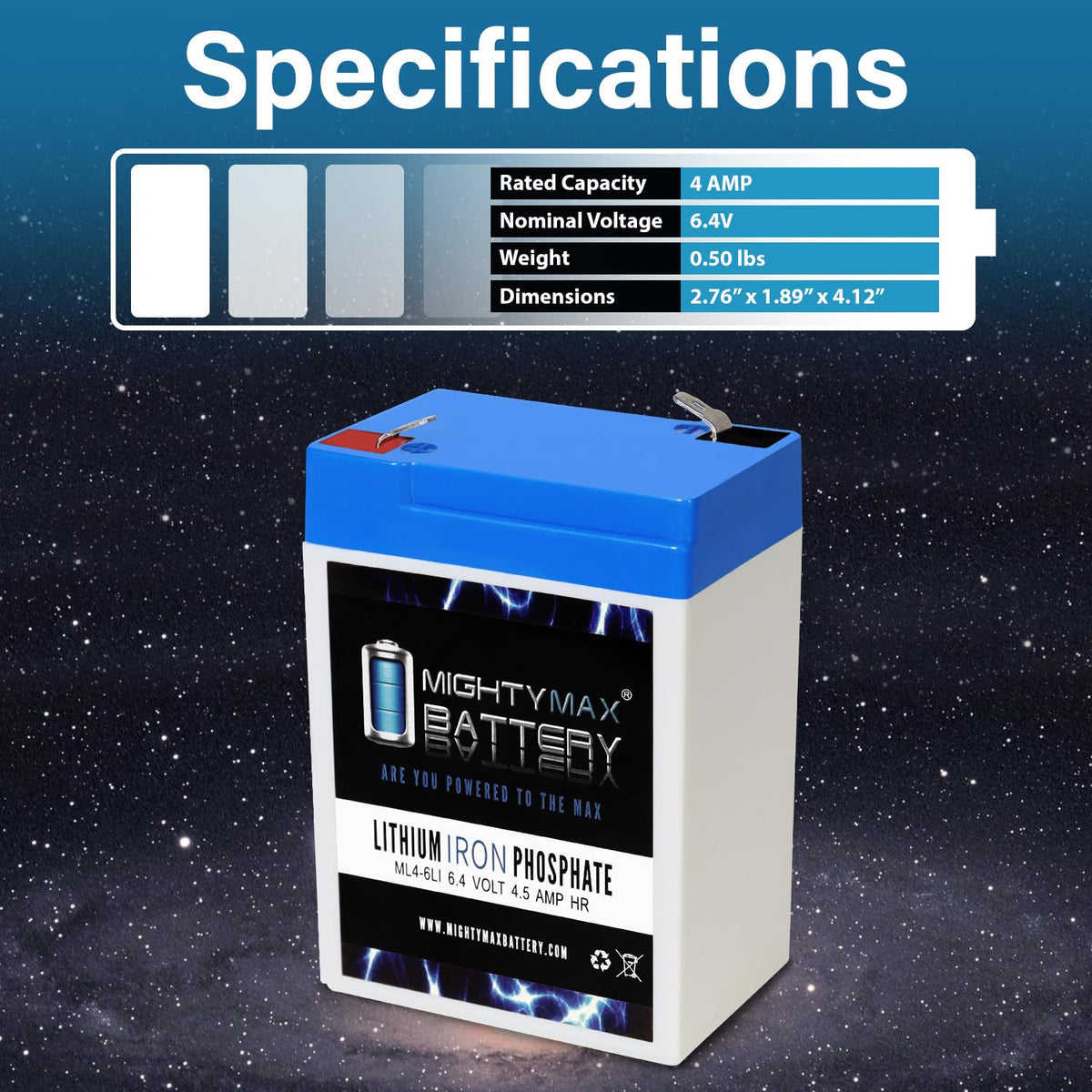 6V 4.5AH Lithium Replacement Battery Z404373