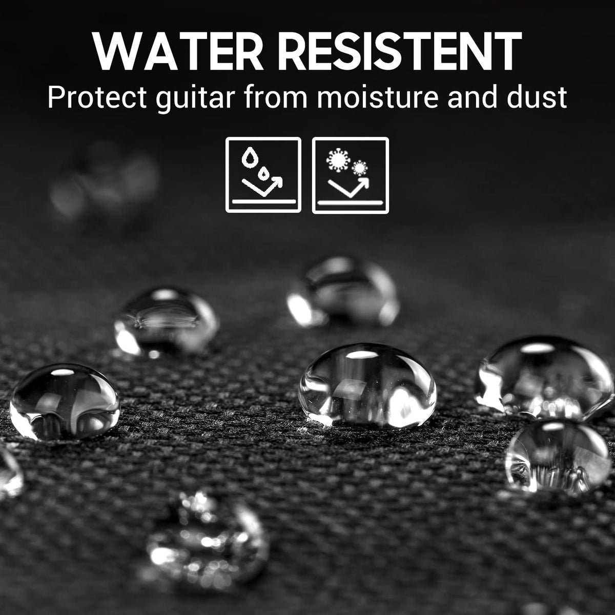 41 In 0.35 In Thick Padding Soft Guitar Bag Black K32553