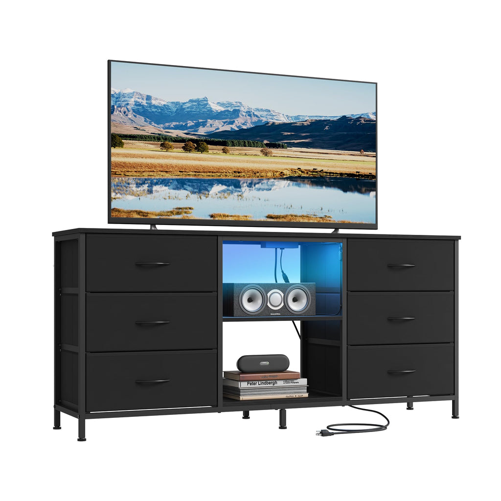 TV Stand with 6 Fabric Drawers and 2 Shelves Y865