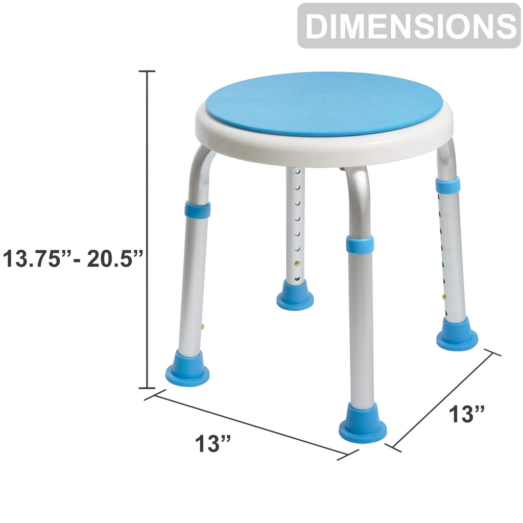 Adjustable Swivel Shower Stool Bench with Anti-Slip Rubber Tips V7776