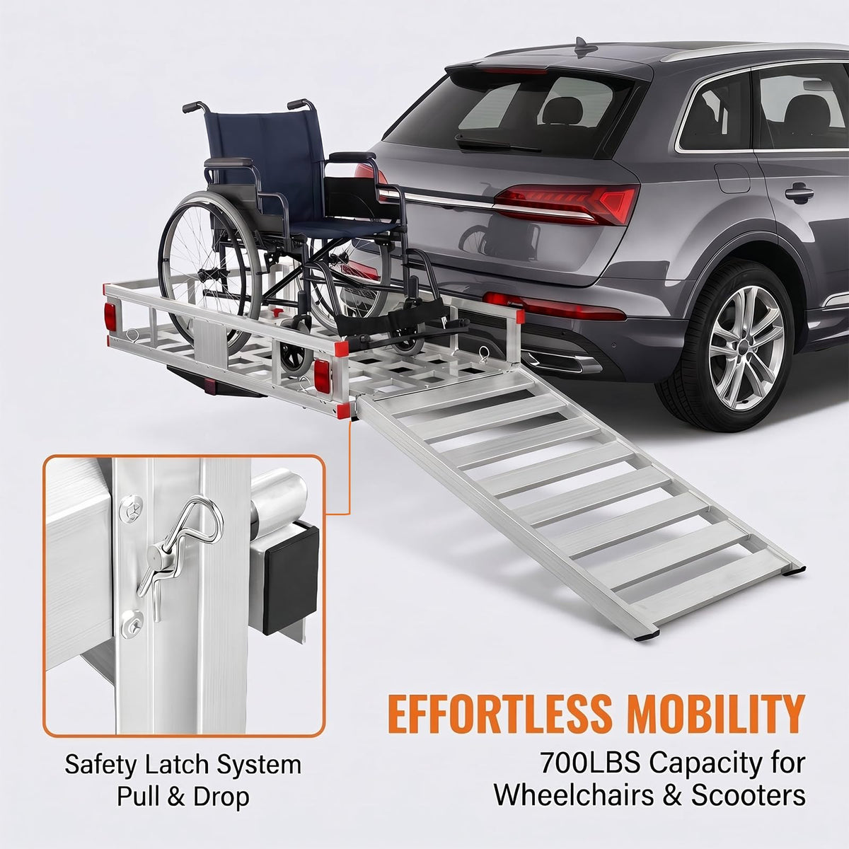 Aluminum Hitch Cargo Carrier with Folding Ramp W84181