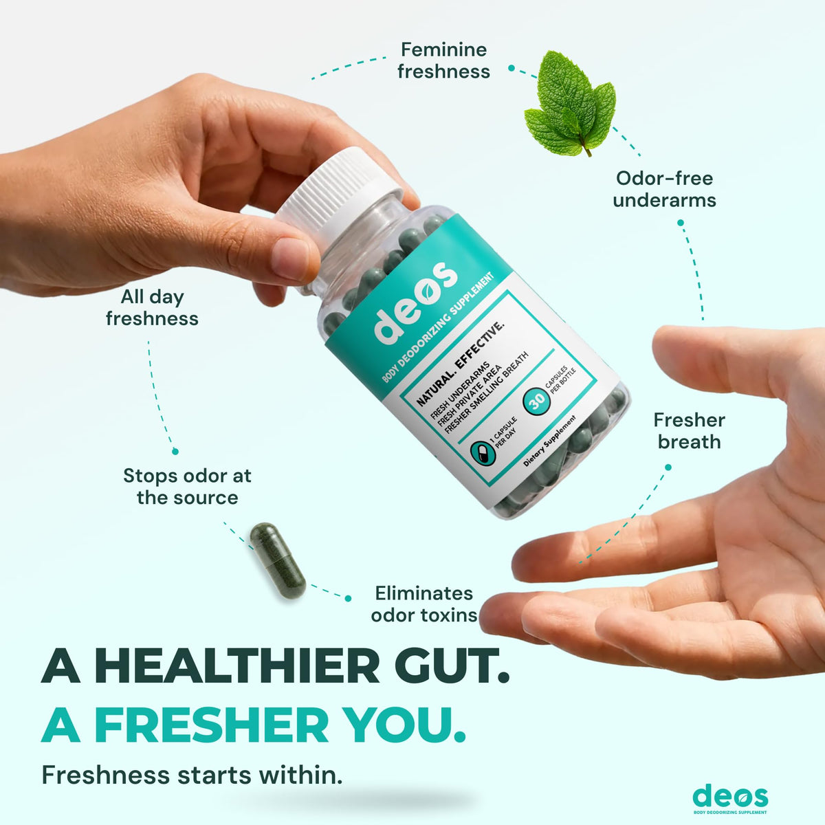 Internal Deodorant Supplement Capsules 30 Pcs T856