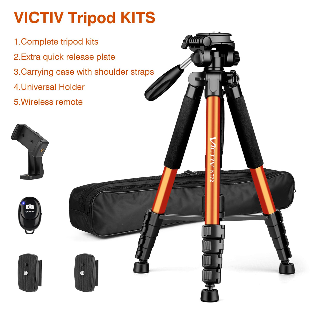 72" Camera Tripod & Monopod with Remote I474