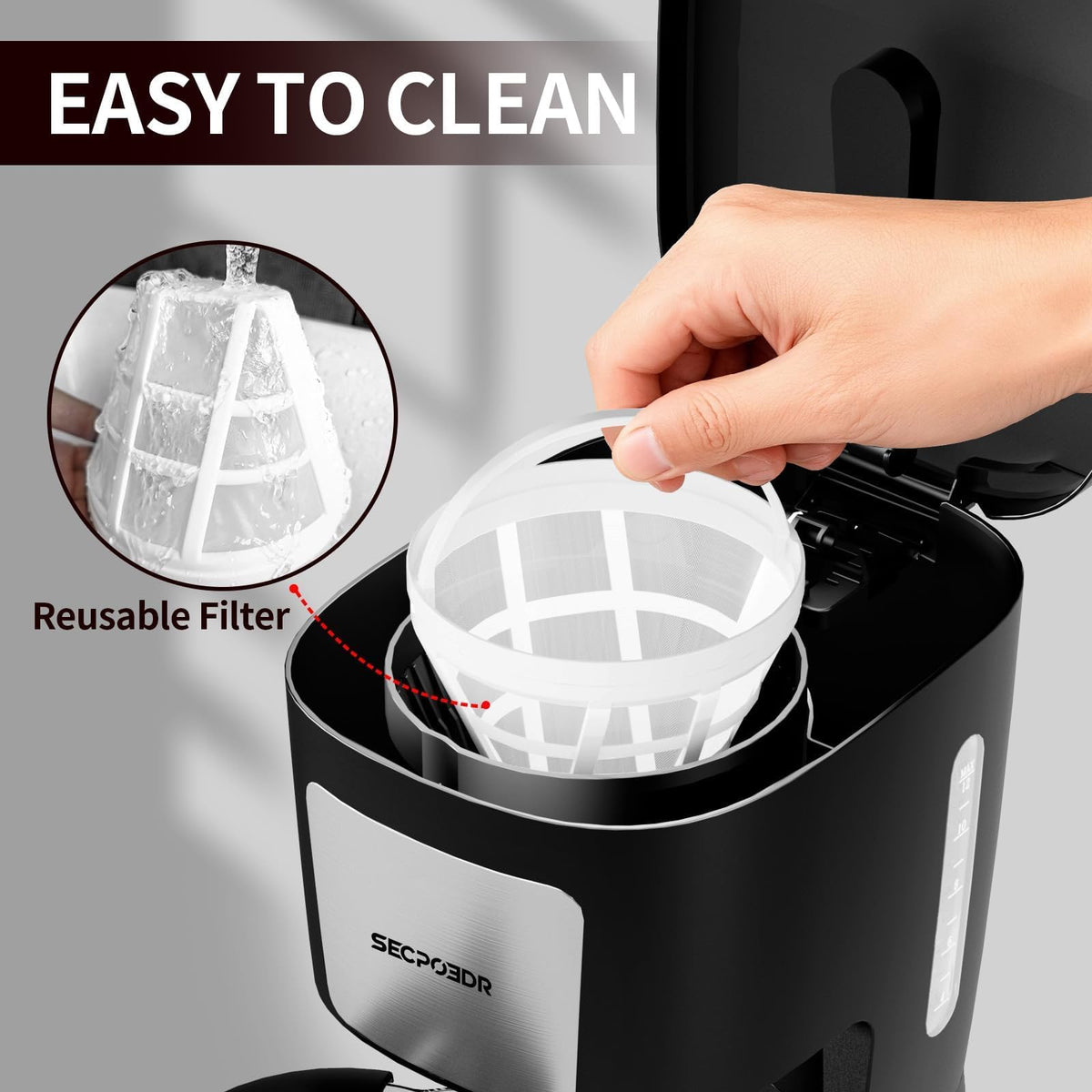 12 Cup Programmable Coffee Maker with Reusable Filter N662