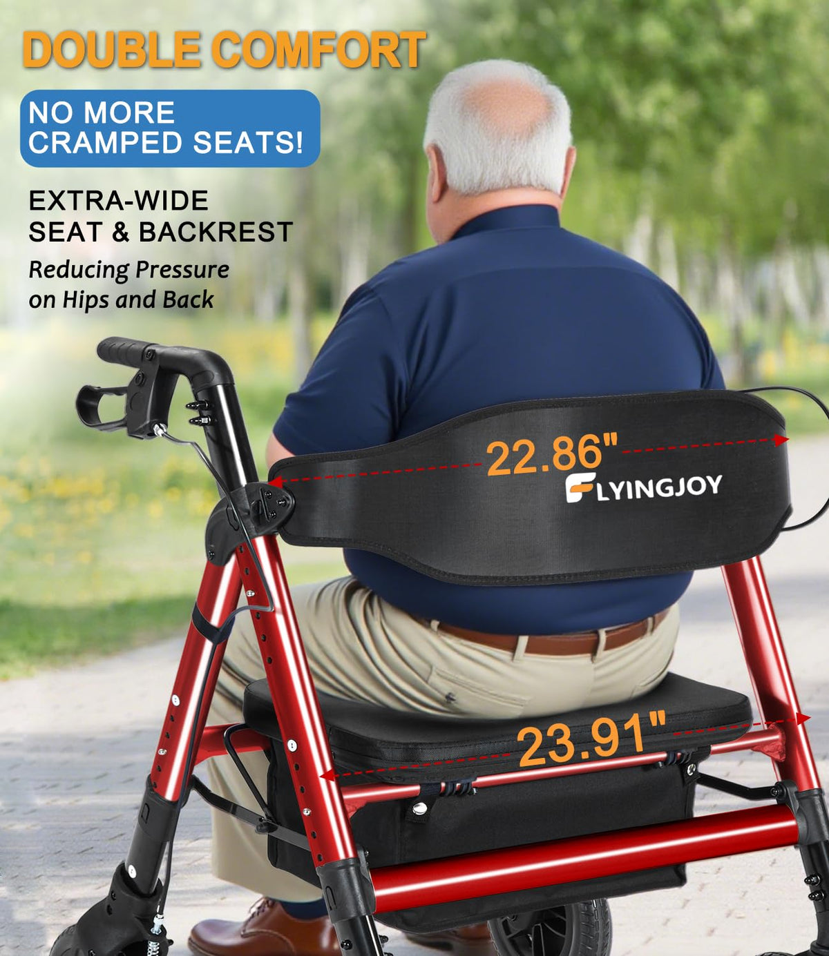 Heavy-Duty Bariatric Rollator Walker with Seat M326358