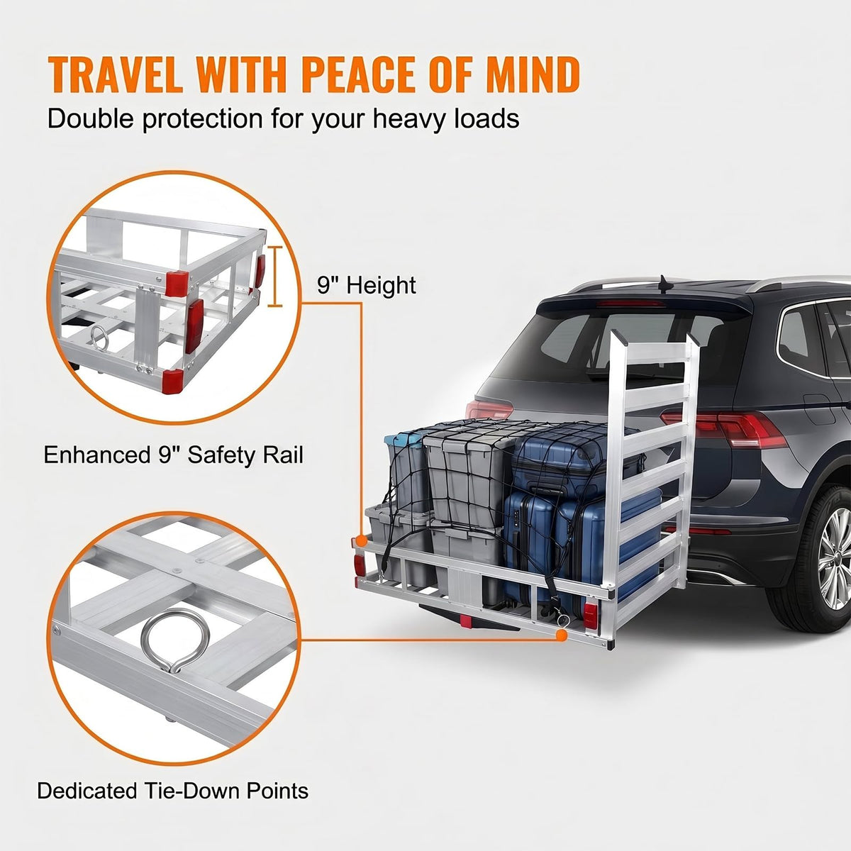 Aluminum Hitch Cargo Carrier with Folding Ramp W84181