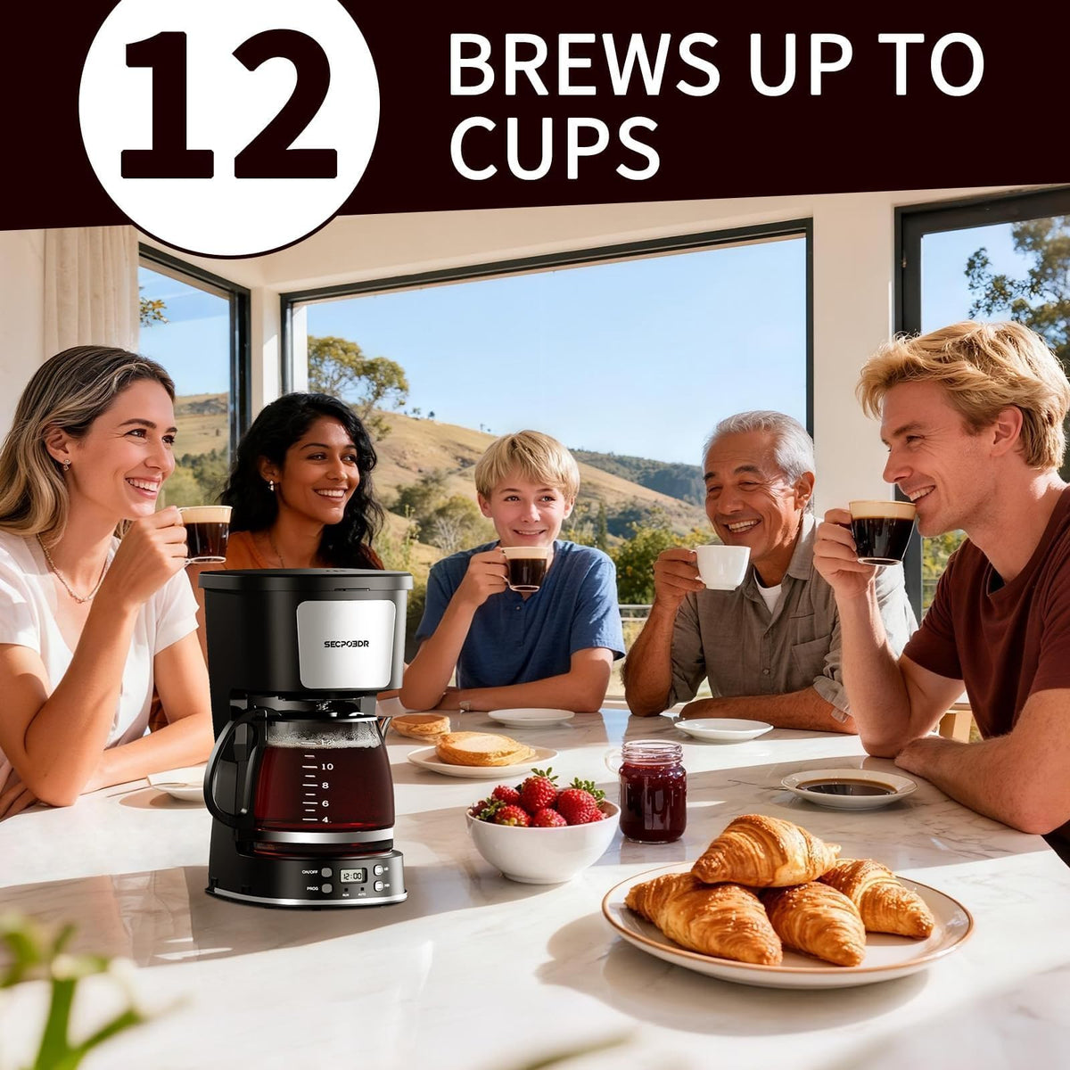 12 Cup Programmable Coffee Maker with Reusable Filter N662