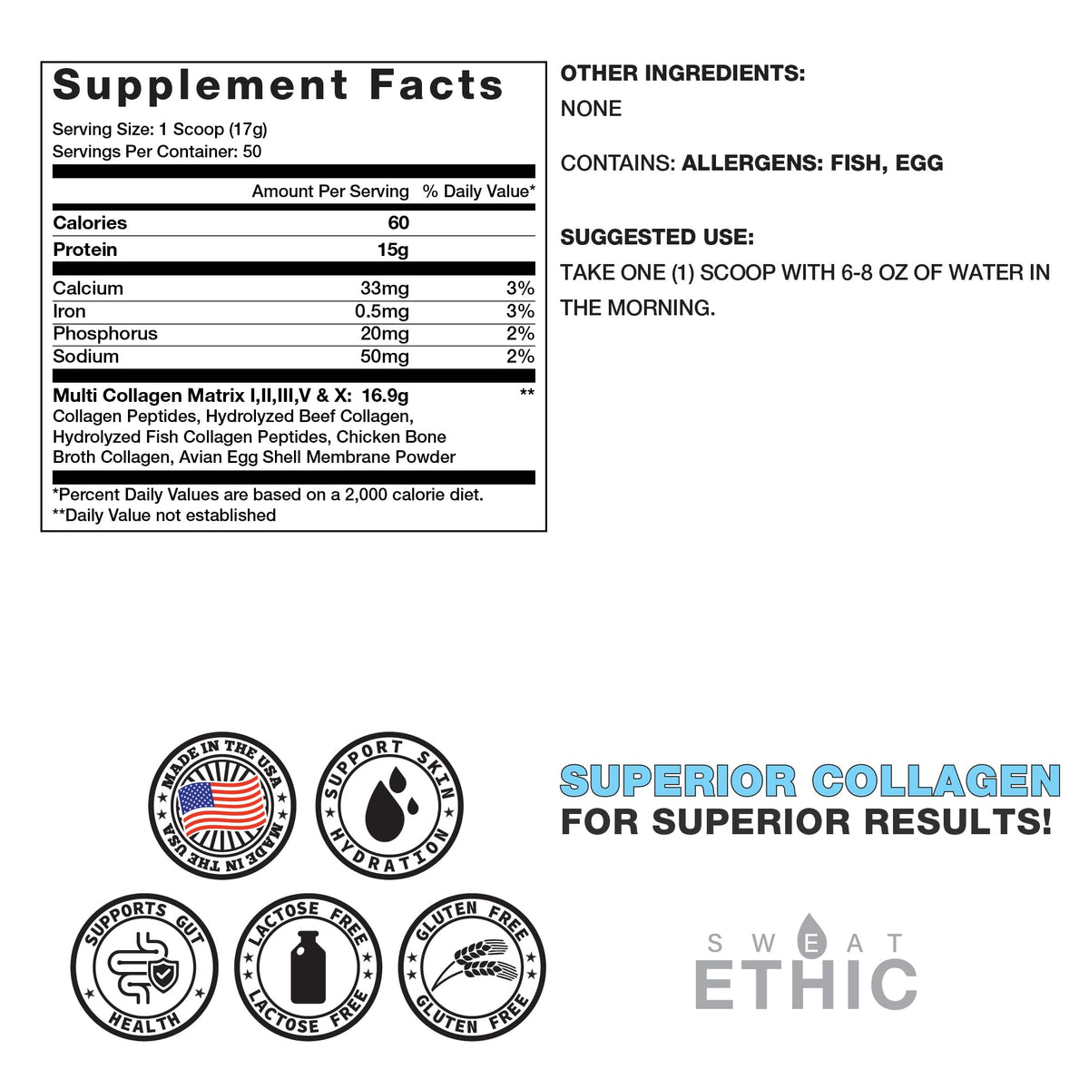 Unflavored Hydrolyzed Collagen Peptides Powder I9625