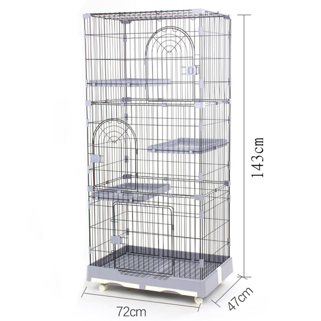 4 Tier Detachable Metal Cat Cage with Hammock S986