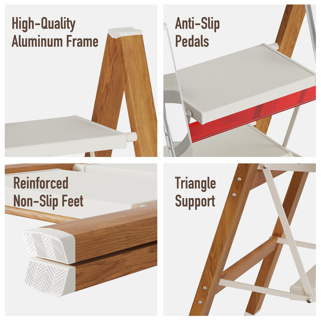 3 Step Aluminum Foldable Step Stool Y428360