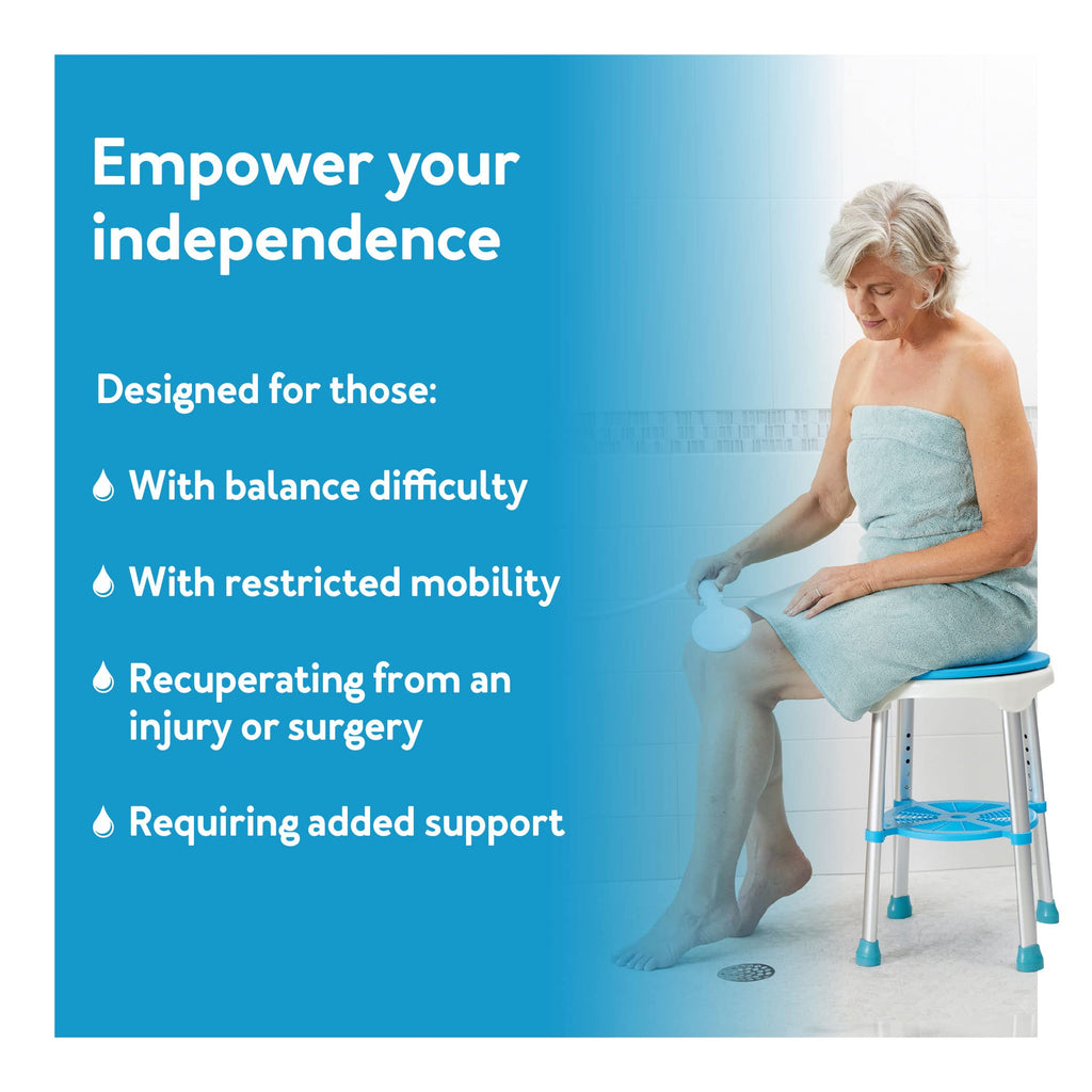 Adjustable Rotating Bath and Shower Stool with Storage Tray Y3338