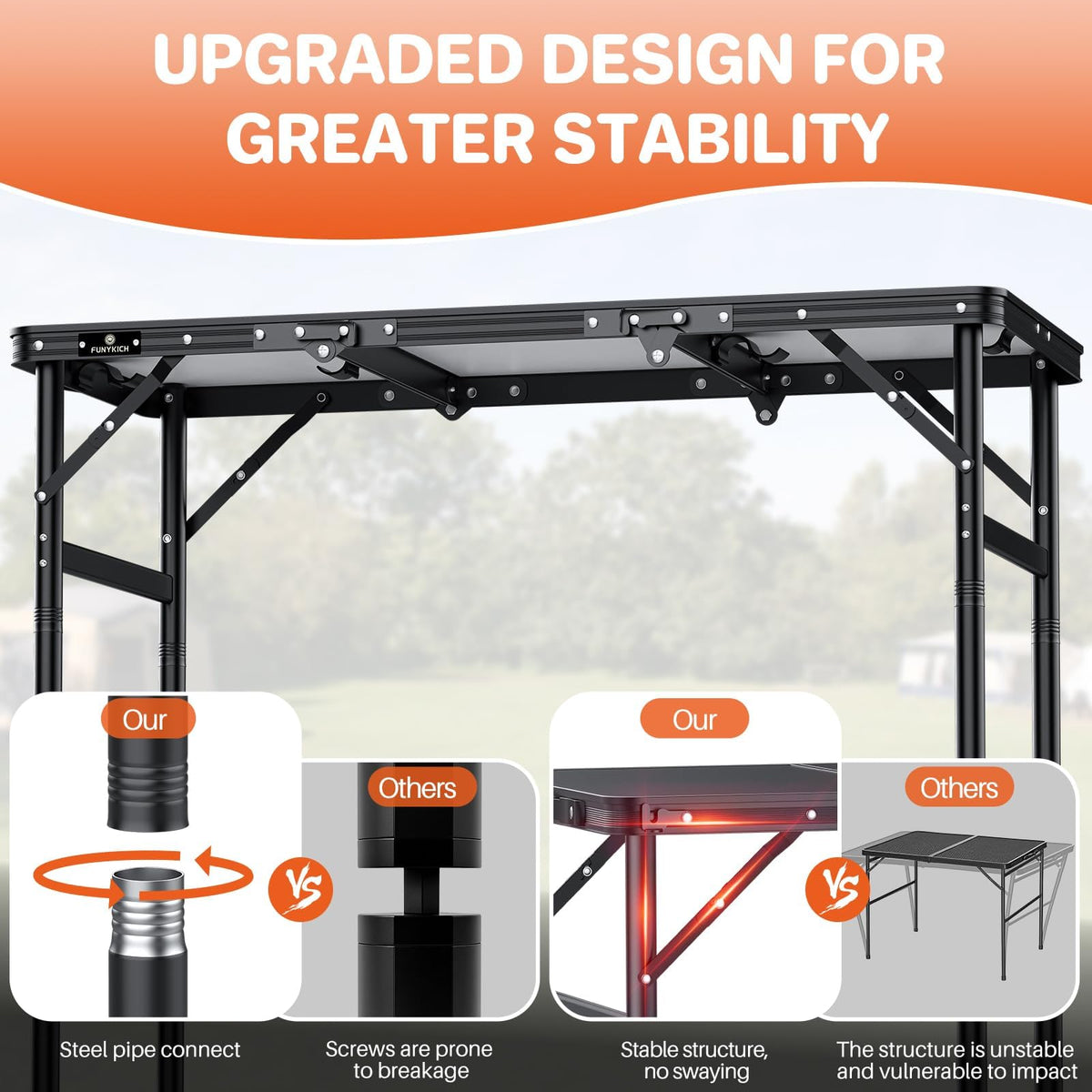 Aluminum Folding Camping Table 3 Height Adjustable N761979