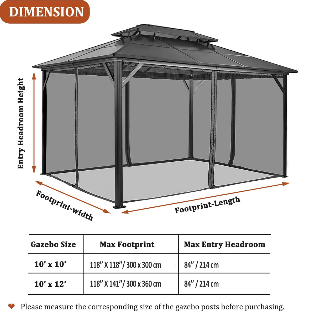 10x12 FT Black Mosquito Netting E1300