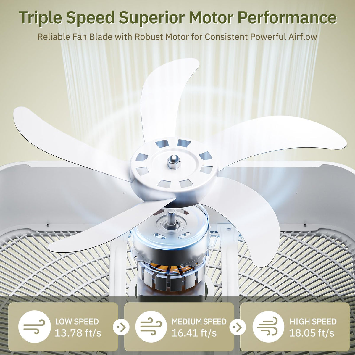 20” 3-Speed Box Fan with Carry Handle, White Q9050