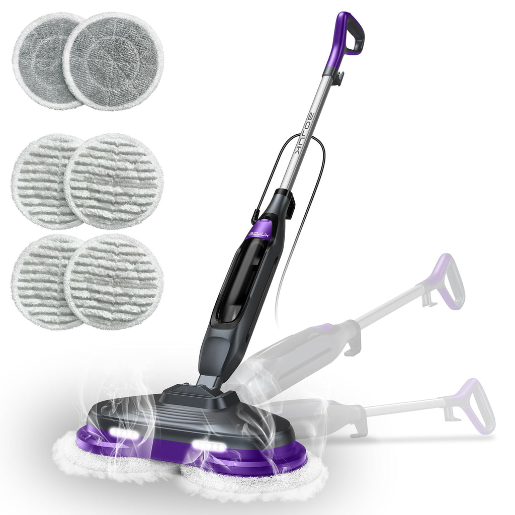 Rotating Scrub & Steam Mop with 6 Scrub Pads S108406