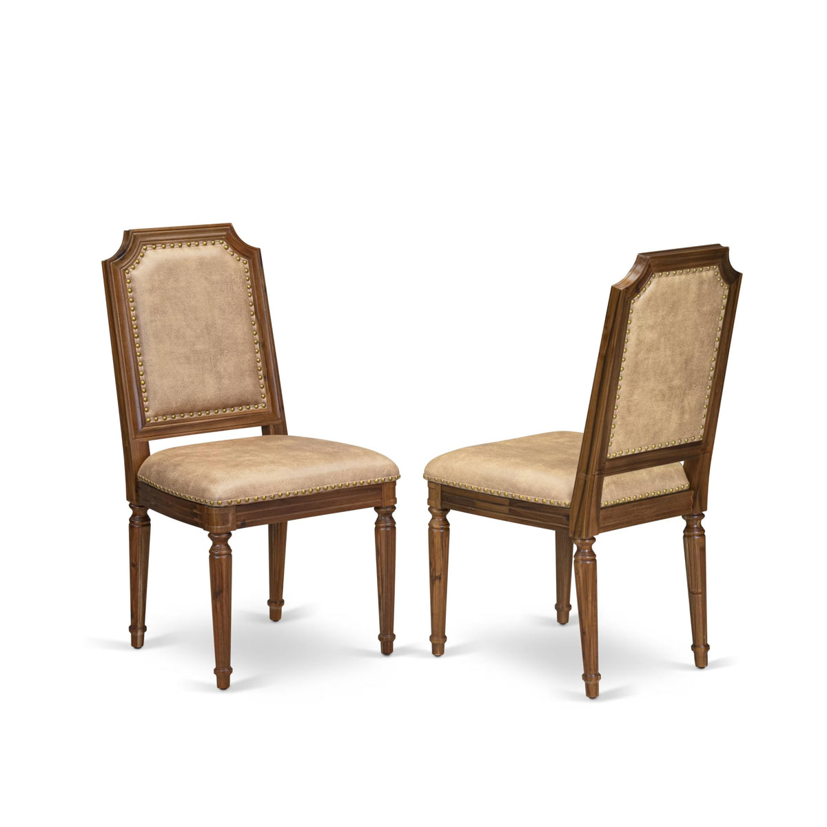 9 Piece Kitchen Table Set with 8 Beige Polyester Fabric Chairs F47532