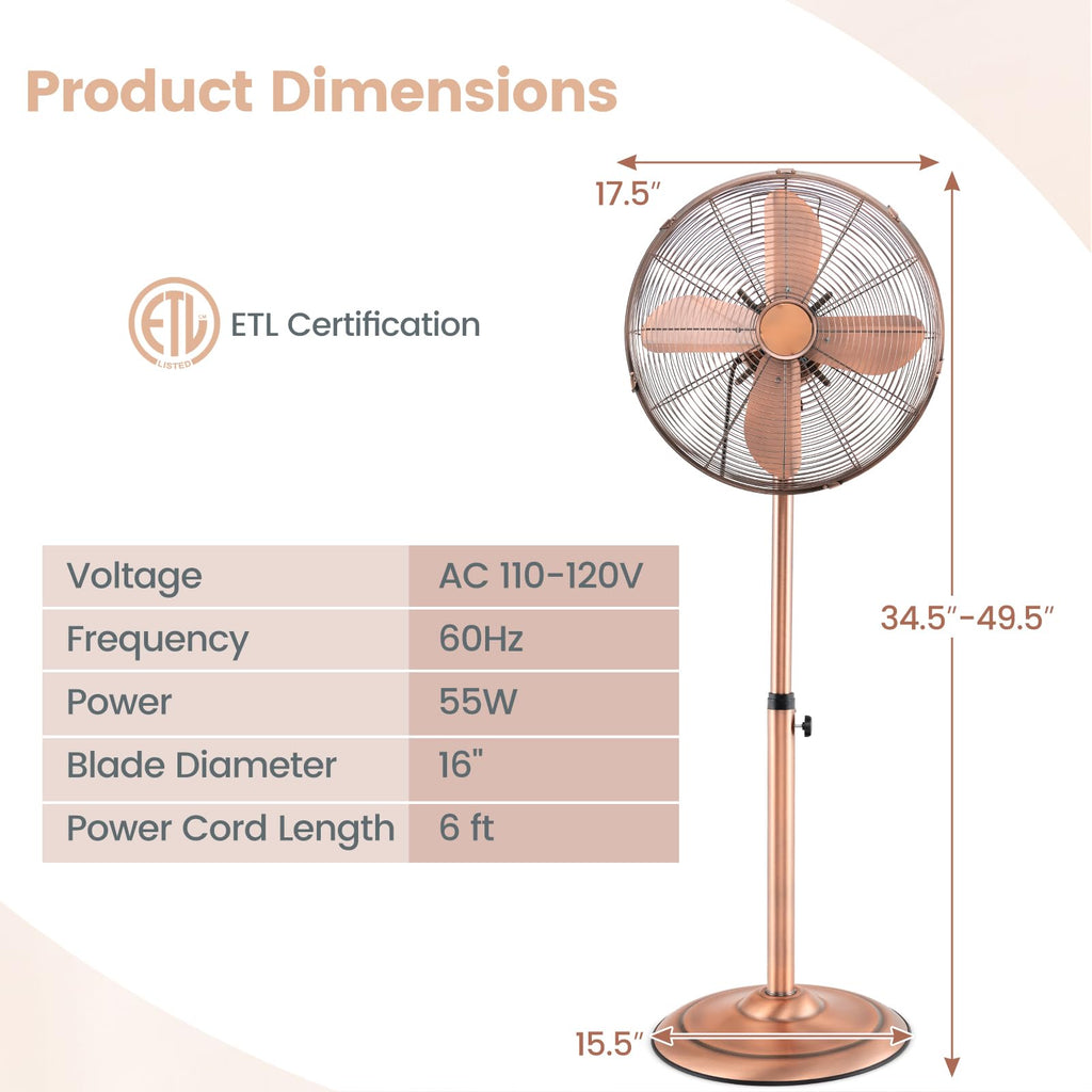 16 Inch Oscillating Pedestal Fan Q414180