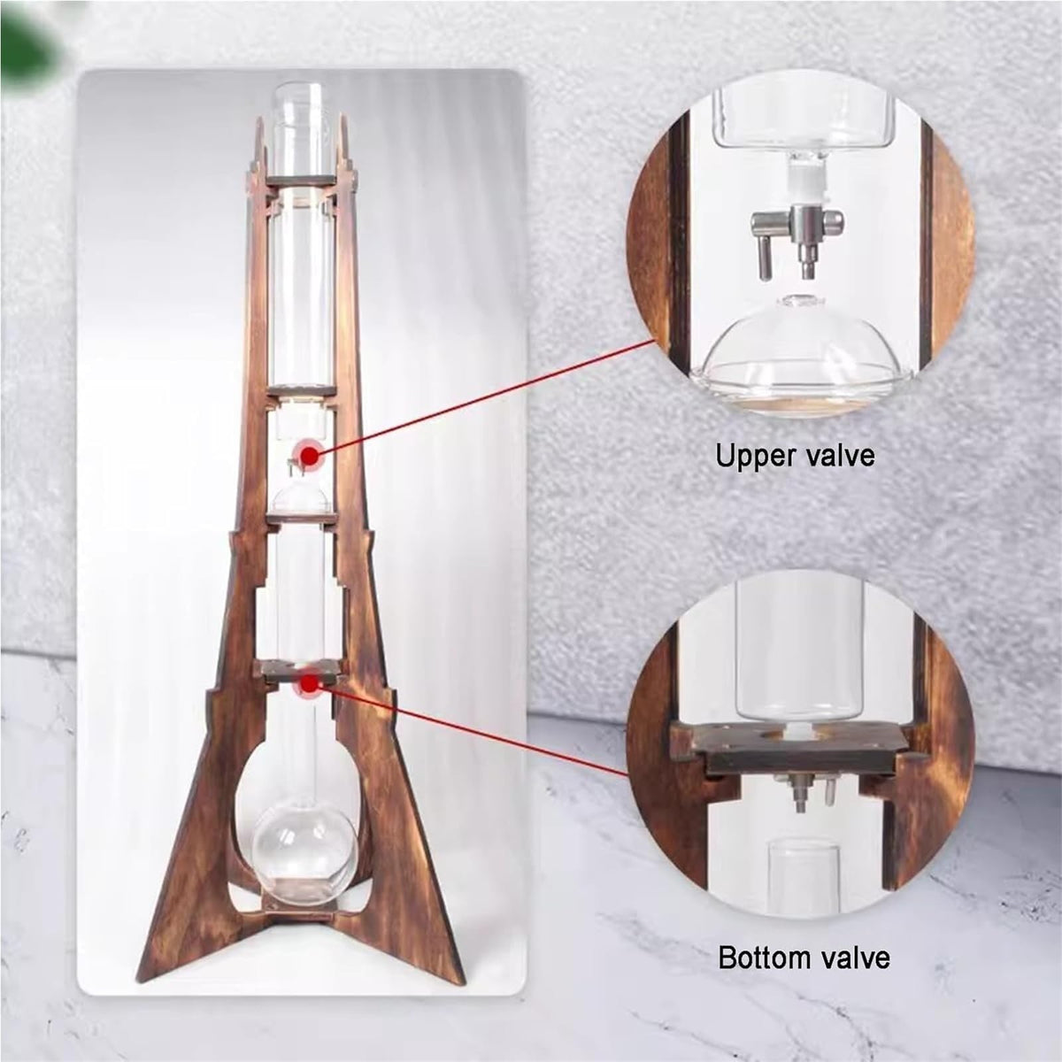 Cold Drip Coffee Maker with Double Stainless Steel Valve 8-10 Cups S3604